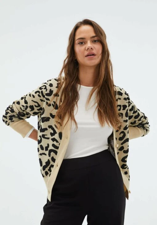 ANIMAL PRINT V-NECK - Strickjacke - Mottled Black -Fashion Verkauf b57a973f977d41c2be27a861fe1ad034